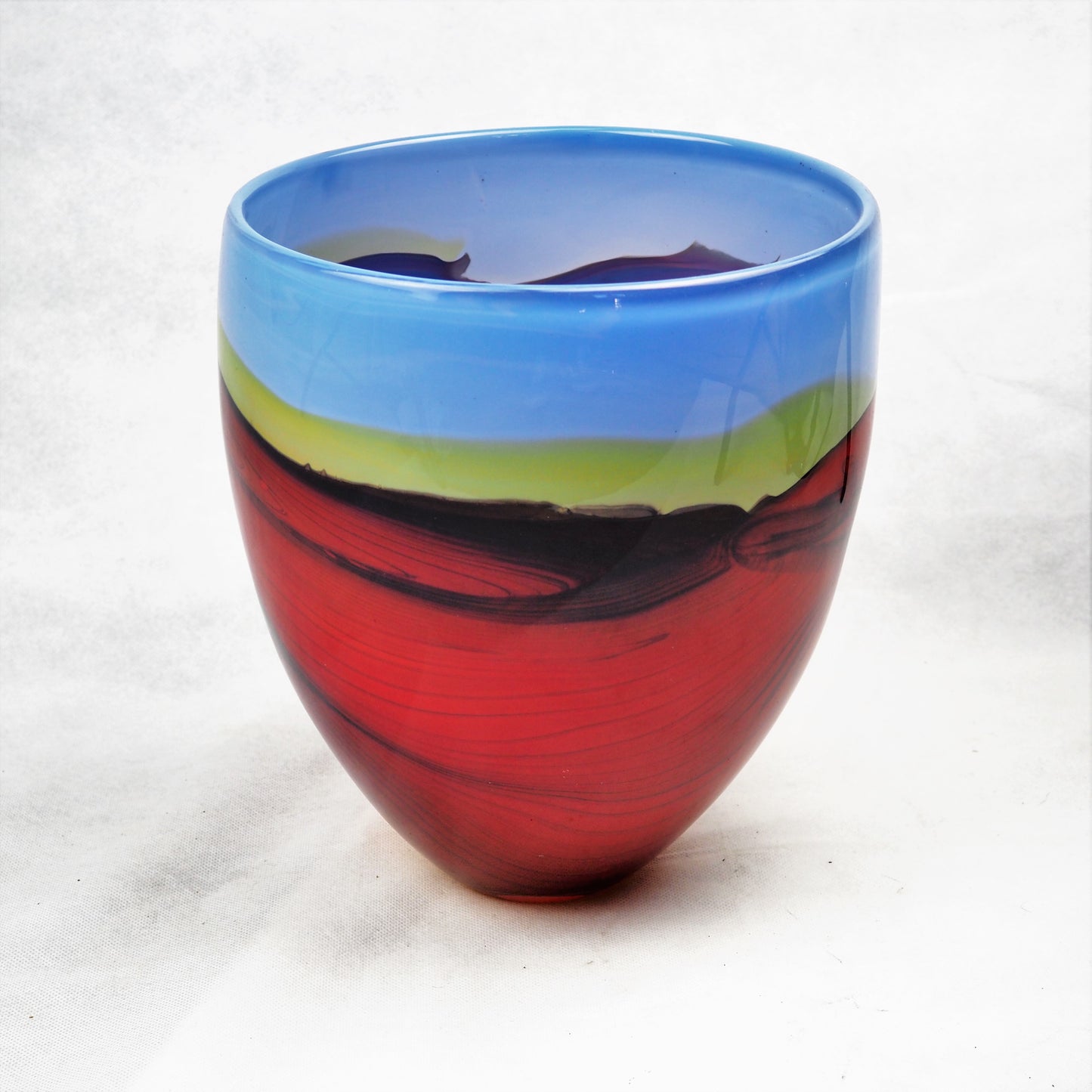 Layton, Peter – Blue And Red Glass Vessel | Peter Layton | Primavera Gallery