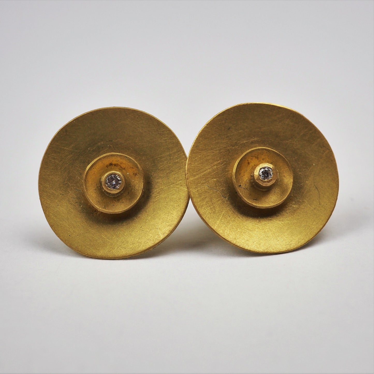 Krinos, Daphne – Tiny Set Diamond Gold Earrings