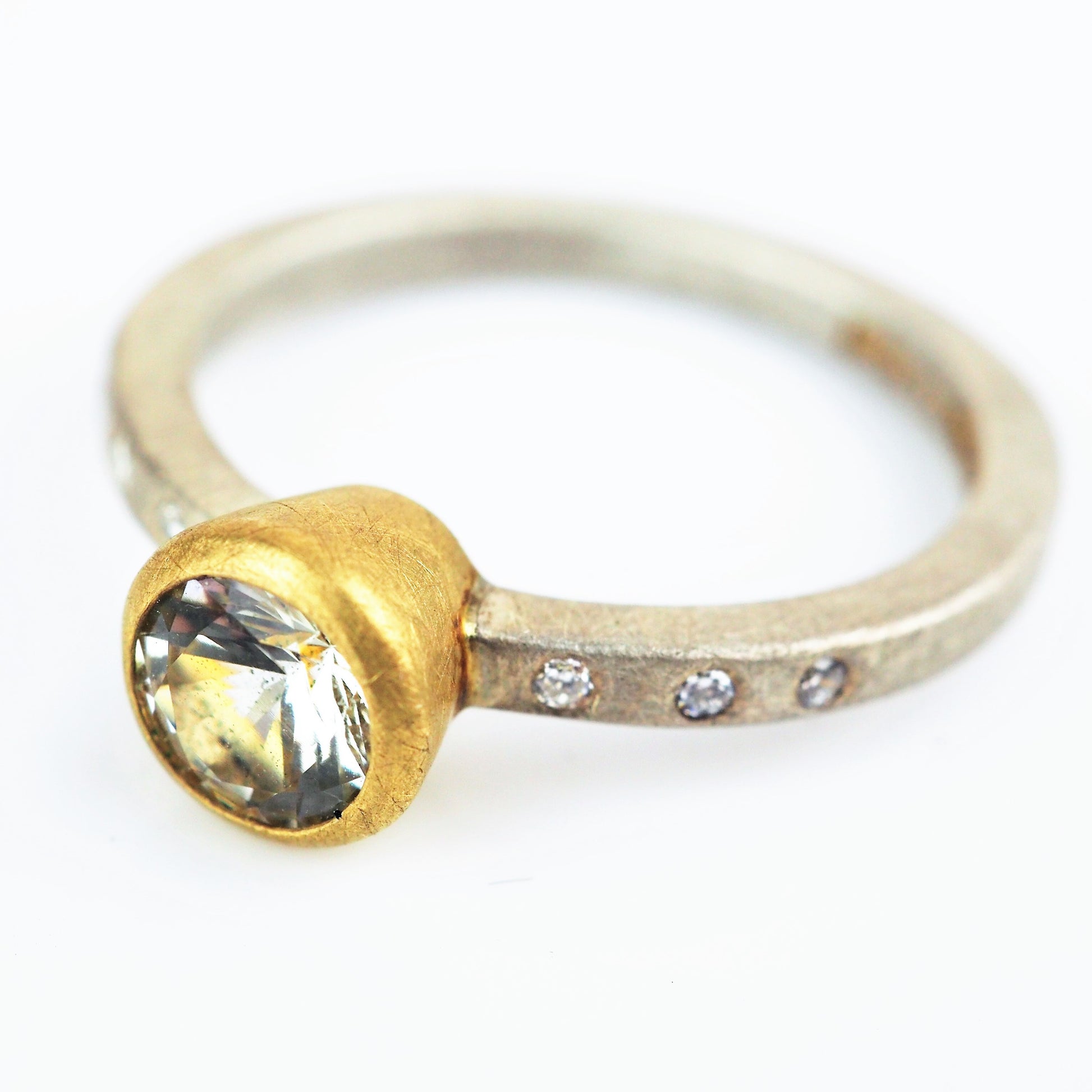 Harris, Natalie - Sapphire, Silver and Yellow Gold Ring | Natalie Harris | Primavera Gallery