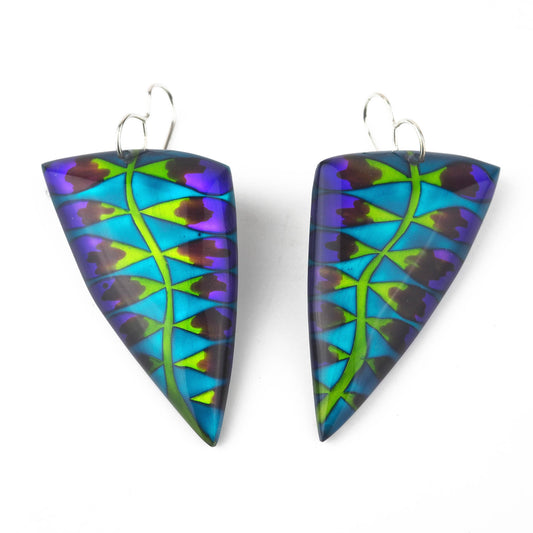 Park, Rowena – Turquoise Fern Leaf Shaped Earrings | Rowena Park | Primavera Gallery