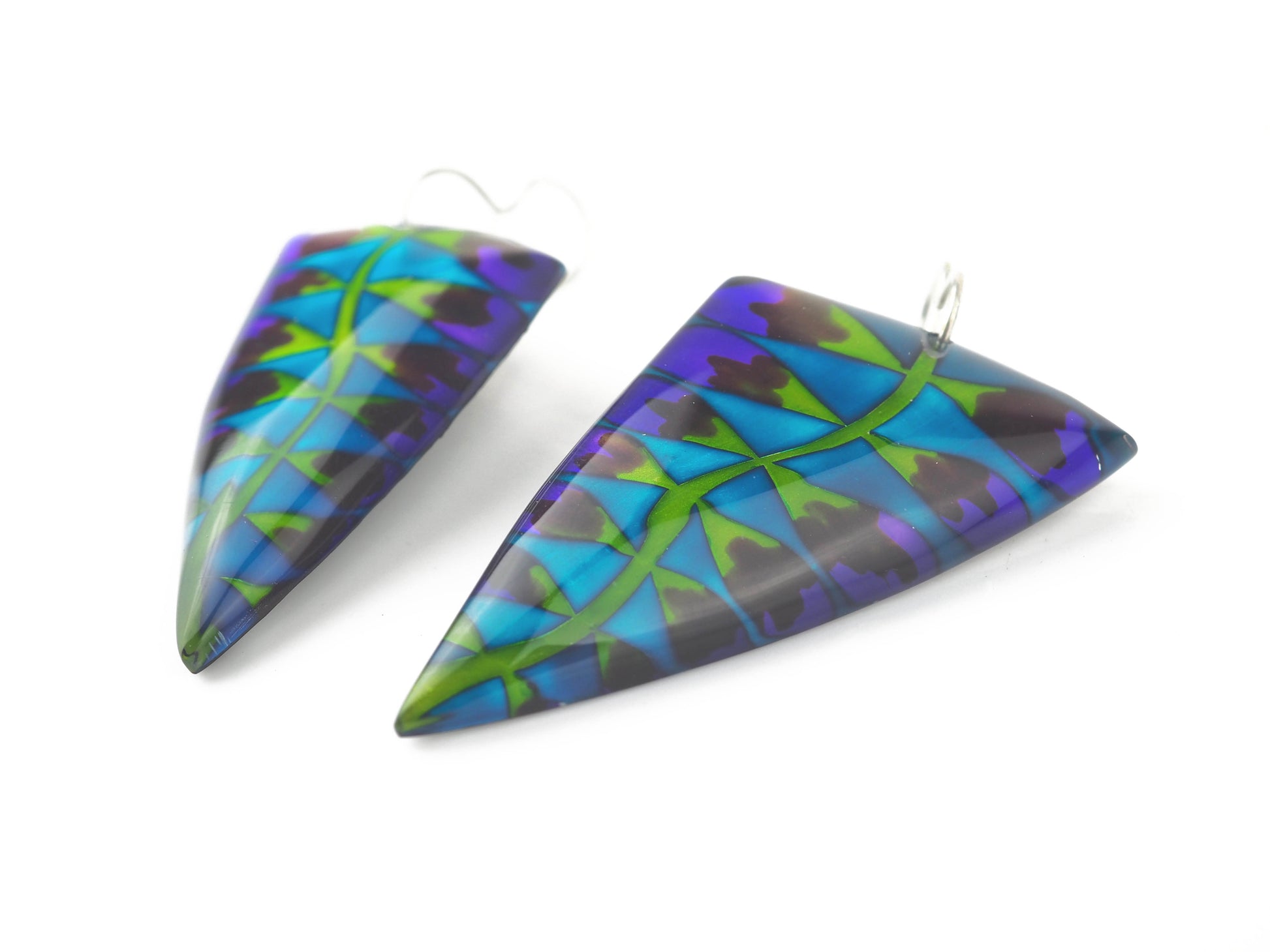 Park, Rowena – Turquoise Fern Leaf Shaped Earrings | Rowena Park | Primavera Gallery