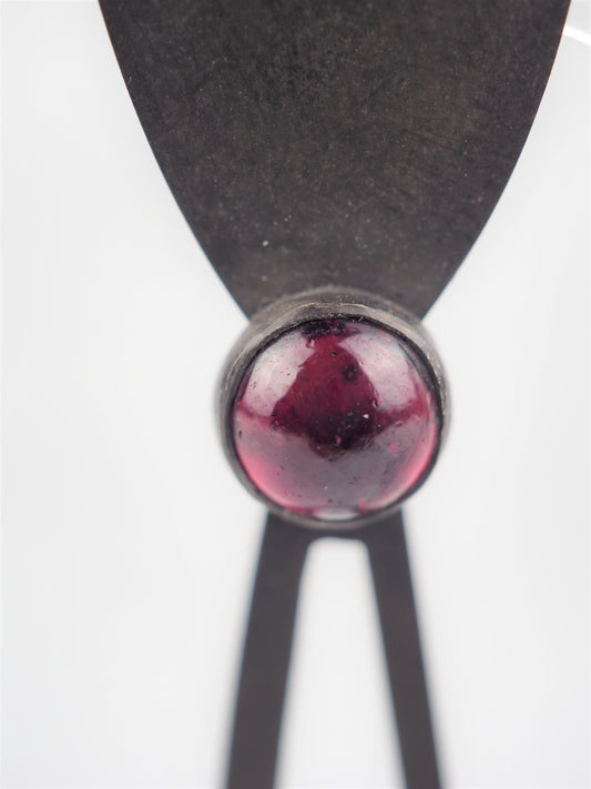 Krinos, Daphne – Oxidised Silver and Garnet Earrings