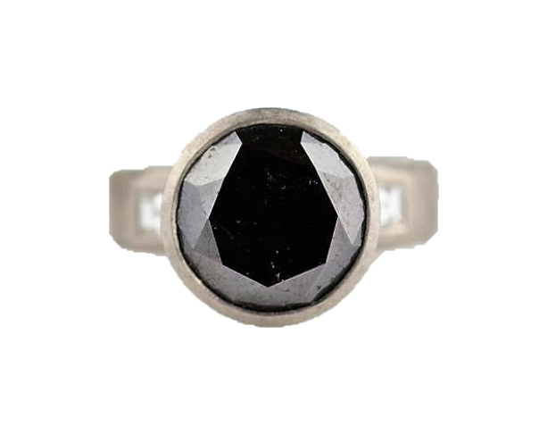 Betts, Malcolm – Platinum Ring with Black and White Diamonds | Malcolm Betts | Primavera Gallery