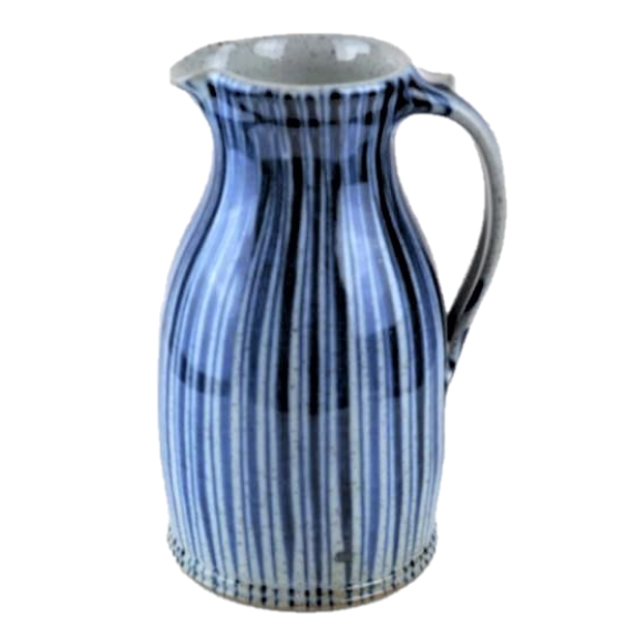 Goldsmith, Robert – Blue and White Pinstripe Medium Jug | Robert Goldsmith | Primavera Gallery