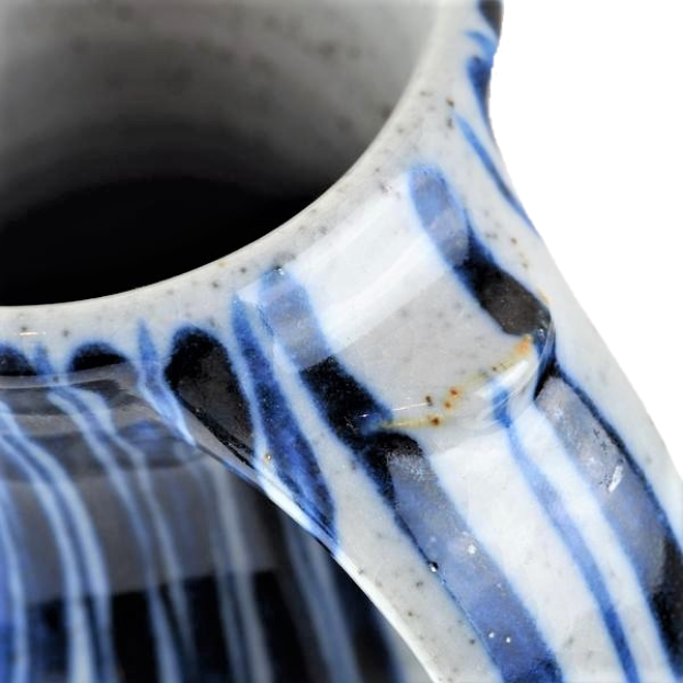 Goldsmith, Robert – Blue and White Pinstripe Medium Jug | Robert Goldsmith | Primavera Gallery