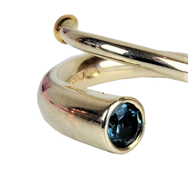 Finch, Paul – Silver Spiral Ring with Topaz and Gold Detail | Paul Finch | Primavera Gallery