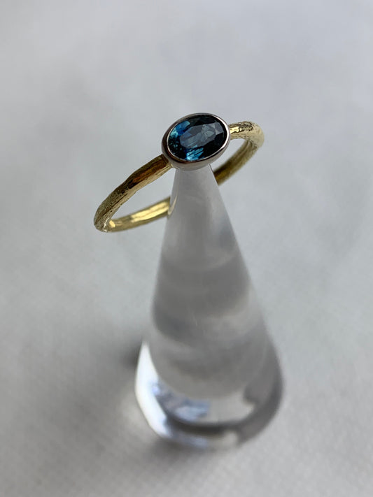 Palmer, Sarah - Teal Sapphire Gold Ring