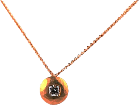 Betts, Malcolm – Rose Gold and Cushion-Cut Diamond Necklace | Malcolm Betts | Primavera Gallery