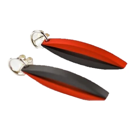 Beech, Rosina – Orange and Graphite Aluminium Earrings | Rosina Beech | Primavera Gallery